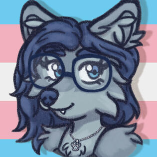 Julia A picture of Julia, a blue wolf with glasses.